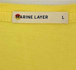 Marine Layer Mens L Yellow Corporate Revvity T-Shirt Relaxed Fit USA Made! EUC